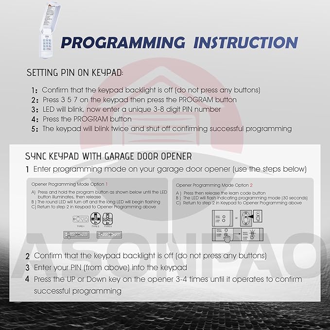 Genie Garage Door Opener Keypad GK-R, Wireless Keyless Intellicode【10-Year-Warranty】