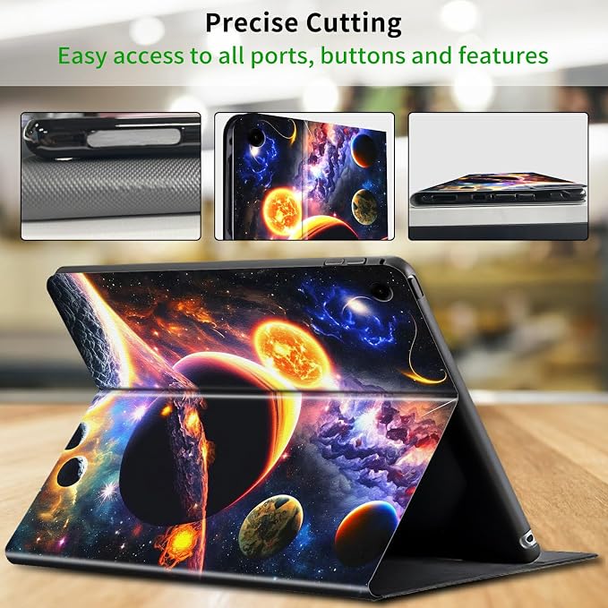 Case for Samsung Galaxy Tab A9 Plus 2023/A11 Plus 2025 11 inch Lightweight Protective PU Leather Smart Stand Cover with Auto Wake Sleep Tablet Case Cover - American Flag &amp Fish
