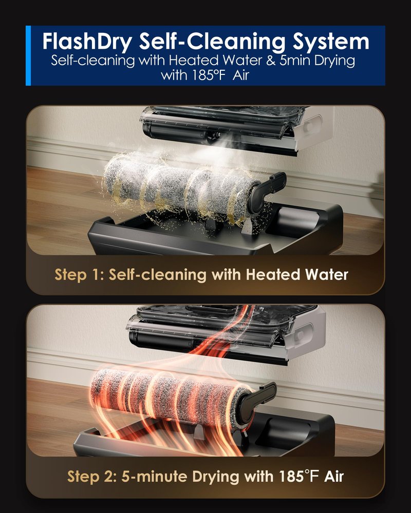 Tineco Floor One Switch S6 Stretch Breeze Wet Dry Vacuum Cleaners, Floor Cleaner Mop 2-in-1 Cordless Vacuum for Multi-Surface, 20kPa Suction, Anti-Tangle Design, Flashdry Self-Cleaning, 180° Lay-Flat