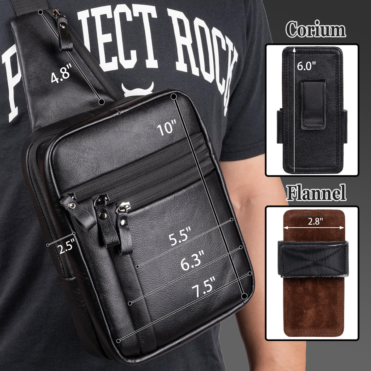 Ariscobull Tactical Sling Bag for Men - Concealed Carry Bag for Men - Small Tactical Backpack - Mens Fanny Pack Crossbody - Mini Backpack (Black)