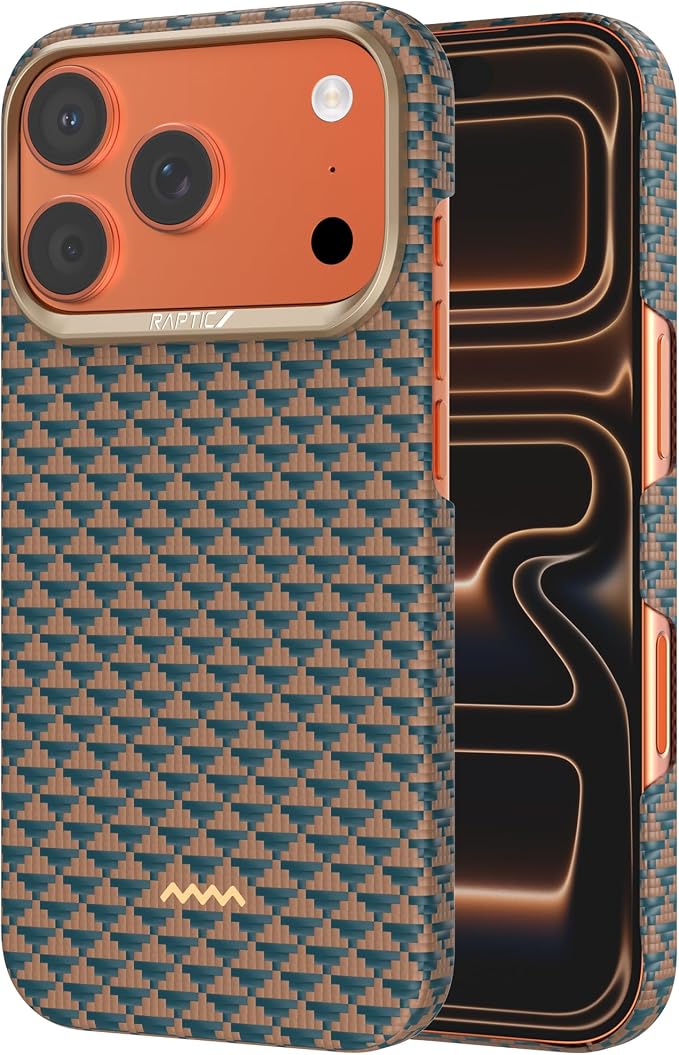 RAPTIC Aramid Fiber Case for iPhone 16 Pro Compatible with MagSafe Non-Slip &amp Slim 600D Aramid Fiber [Military Grade Drop Tested] Anti-Scratch Shockproof Protective Case 6.3 inch Black