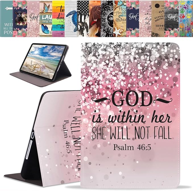 Case for iPad (A16) 11th Generation 11 Inch 2025 iPad 10th Generation 10.9 Inch 2022 Slim PU Leather Folio Smart Cover with Stand &amp Auto Wake/Sleep Bible Verse Psalm 46:10