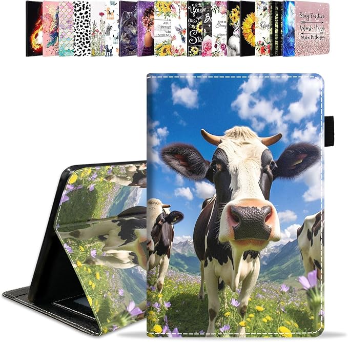 Case for Amazon Kindle Fire HD 10 Tablet 10.1 (9th/7th Generation 2019/2017 Release) - PU Leather Folio Case with Smart Auto Wake/Sleep African American Girl