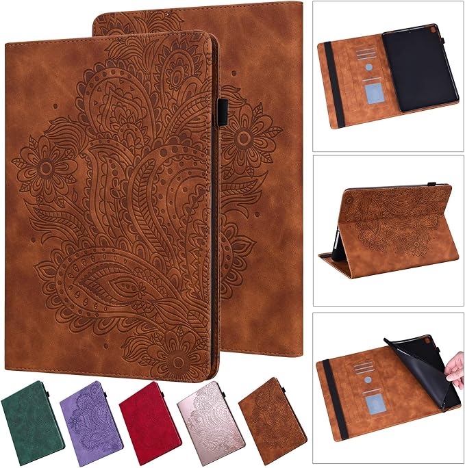 ALILANG Case for Samsung Galaxy Tab A 9.7 inch 2015 Case Model (SM-T550/T555/SM-P550/P555) Multi-Angle Viewing Protective Tablet Cover with Folding Stand &amp Pencil Holder -Blue