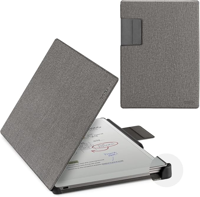 CoBak Premium Magnetic Case for Remarkable Paper Pro 2024 Released 11.8 inch PU Leather Smart Auto Sleep/Wake Book Folio Cover with Corner Protection and Pen Holder Strap Coffee Brown