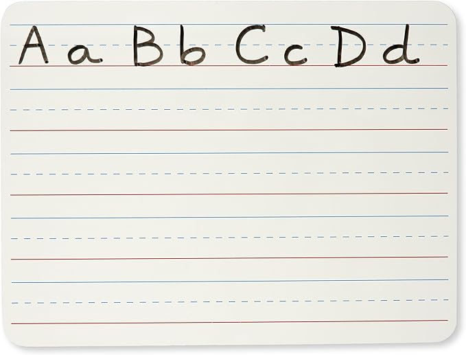 Charles Leonard Magnetic Dry Erase Boards, 2 Sided, Plain/Lined, White, 1 Each (35135)