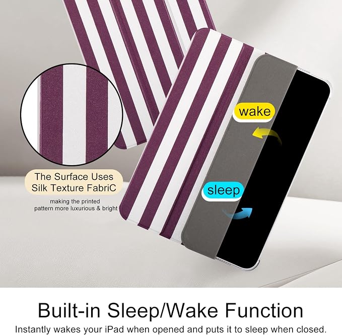case for ipad 11th Generation11 Inch 2025 (A16 Chip) &amp 10th Gen 10.9 Inch 2022 - Slim Scratch-Resistant Hard PC Translucent Back Shell Smart Cover Wake/Sleep FunctionBlack Bow
