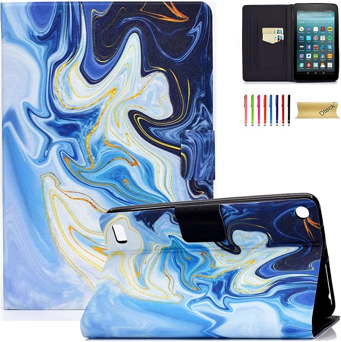 Case for Kindle Fire 7 TabletDteck Full Protective Flip Adjustable Stand Auto Wake/Sleep Smart Cover with Pencil Holder for Kindle Fire 7 Tablet 9th/7th/5th Generation 2019/2017/2015 ReleaseKing Dog