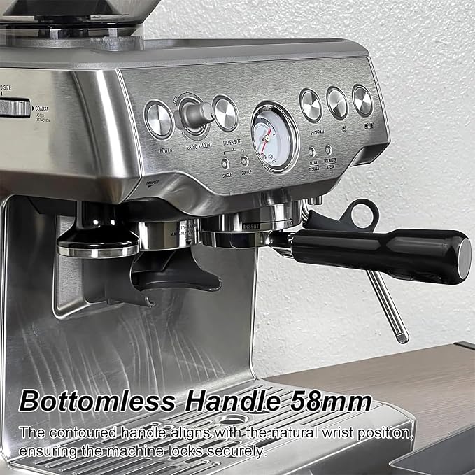 Bottomless Portafilter 58mm, 2 Ears Stainless Steel Bottomless Naked