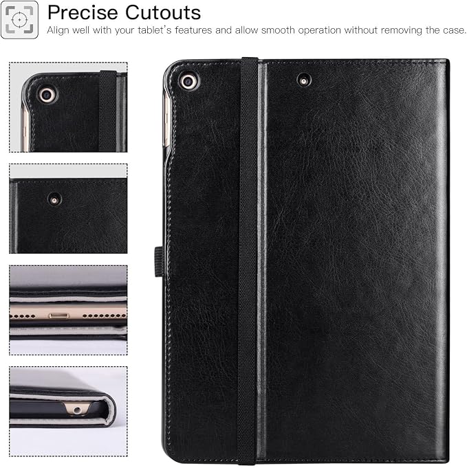 ZtotopCases for iPad 6th/5th Generation 9.7 Inch 2018/2017 iPad Air 2 &amp 1 Case Premium PU Leather Business Folding Cover with Auto Wake/Sleep Multiple Viewing Angles for iPad Air 2nd/1st Gen Bl