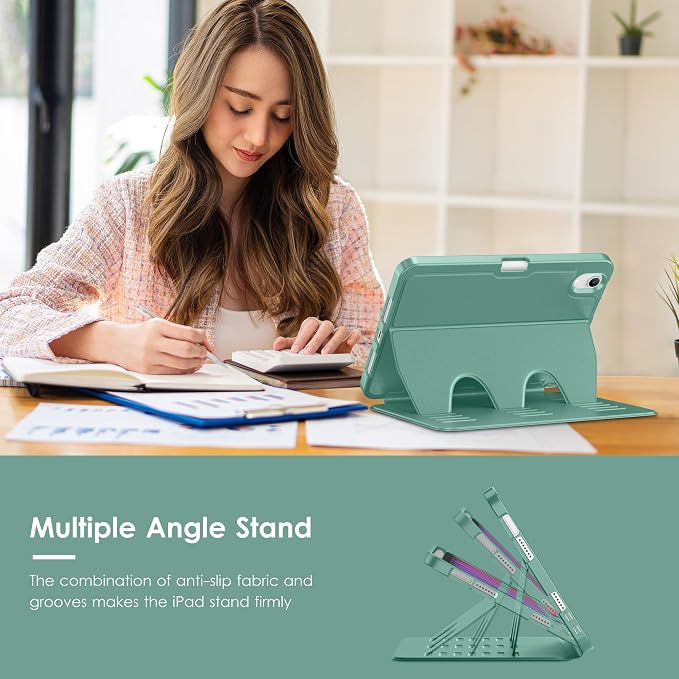 VIKESI Case for iPad mini 7 (A17 Pro) and iPad mini 6Multiple Angles Magnetic Stand CoverShockproof Soft BackPencil Holderand Auto Sleep/WakeBlack