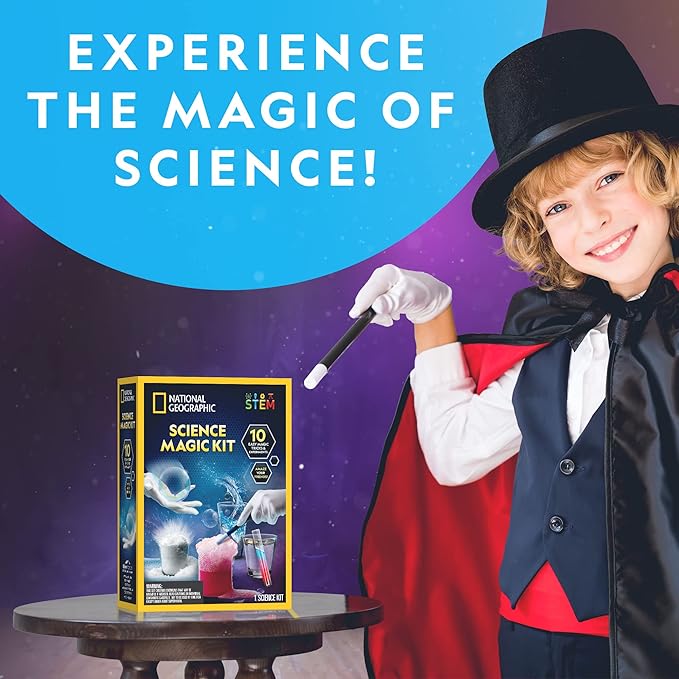 Blue Marble National Geographic Magic Chemistry Set – Science Kit for Kids with 10 Amazing Magic Tricks, STEM Projects and Science Experiments, Science Toys, Great Gift for Boys and Girls 8-12