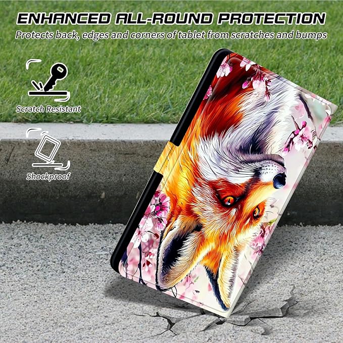 for Walmart Onn 10.1 2024 Onn 10.1 Gen 4 Universal Tablet Case 360 Degree Rotating Kickstand Protective Stand Case with Multiple Viewing PU Leather Shell Case Black Book Cat