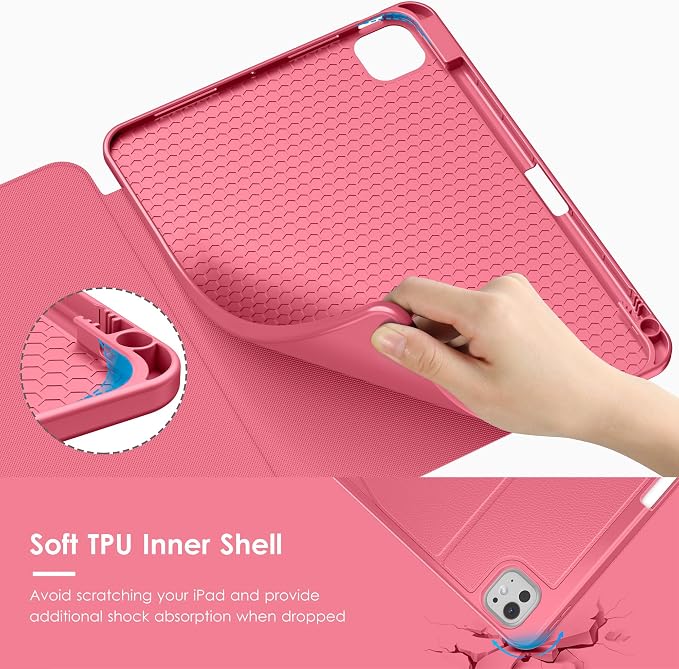 VIKESI Case for iPad Pro 11 inch (M5/M4) 2025/2024Multiple Angles Magnetic Stand CoverShockproof BackPencil Holderand Auto Sleep/WakeBlack