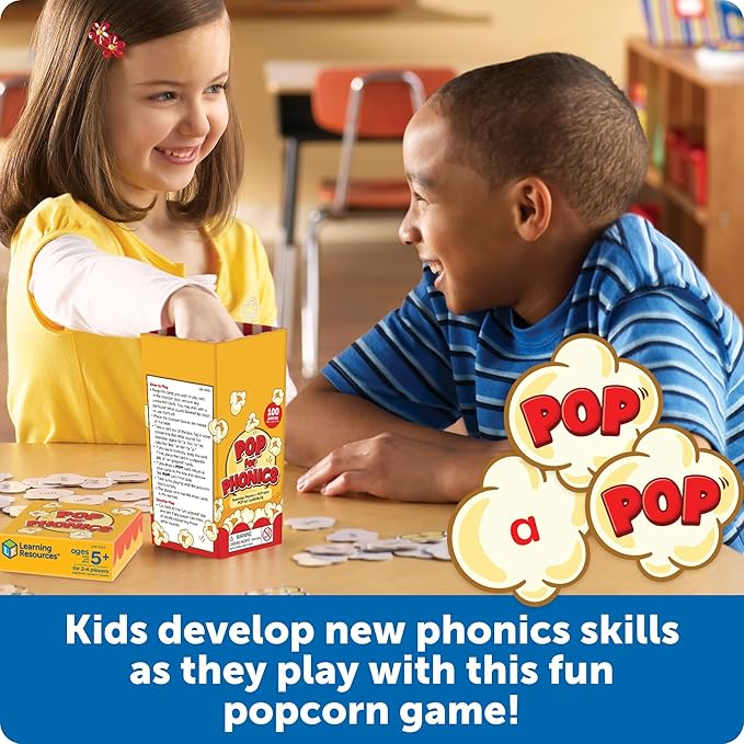 Learning Resources POP for Phonics - Learn to Read Phonics Flash Cards, Kindergarten Learning Games for Kids 5-7, Homeschool Spelling & Language Development Activities, Reading Flash Cards
