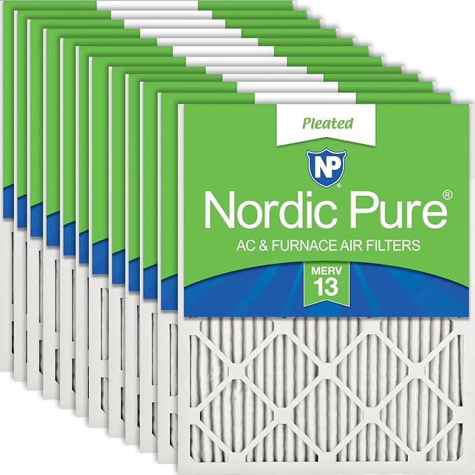 Nordic Pure 16x25x1 Pleated MERV 13 Air Filters 12 Pack