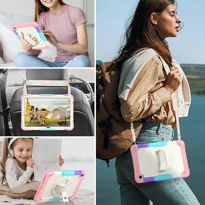 HXCASEAC Case for Samsung Galaxy Tab S6 Lite 10.4 inch Protective with Screen Protector/Hand Strap/S Pen Holder Shockproof S6 Lite Tablet Case 2024/2022/2020 SM-P610 SM-P613 SM-P620 - Black