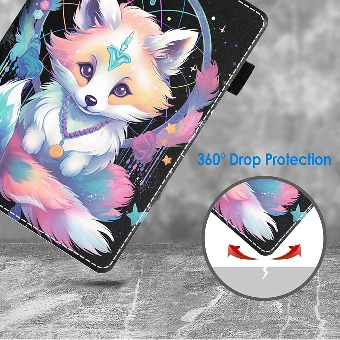 Case for Amazon Kindle Fire HD 10 Tablet 10.1 (9th/7th Generation 2019/2017 Release) Slim Folding Stand Folio Cover with Card Slot &amp Auto Wake/Sleep - African American Girl