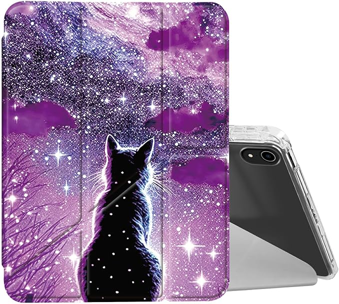 for iPad 10.2 &amp 10.5/iPad 9th/8th/7th Generation 10.2 2021 2020 2019 Case Mutil Angles Folding Y-Shaped Stand Cover with Pencil Holder Auto Wake/SleepAmerican Flag and Cow