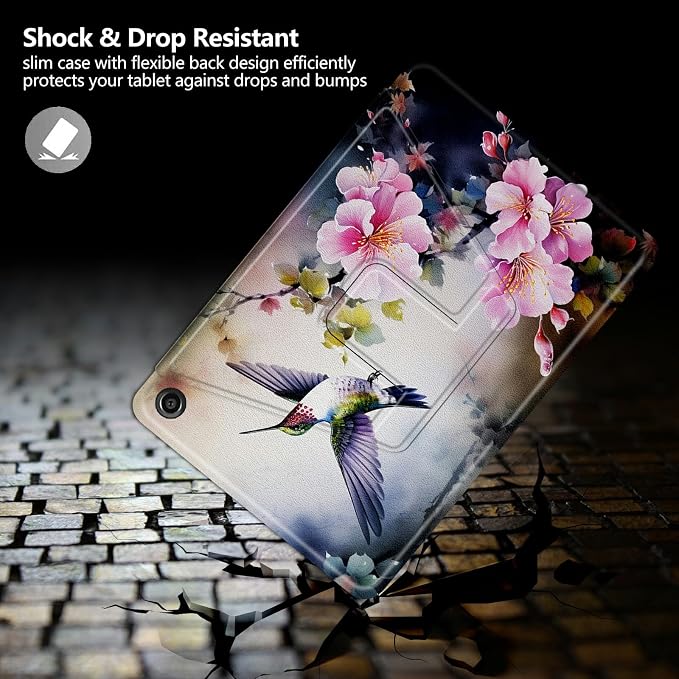 American Flag Deer Pattern Case for All-New Amazon Kindle Fire 7 Inch Tablet (9th/7th/5th Generation 2019/2017/2015 Release)360 Degree Rotating Stand Protective Cover with Auto Sleep/Wake