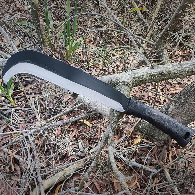 Sickle Machete for Yard Work Machetes for Cutting Trees Billhook Brush Clearing Sickle Garden Tool Brush Axe Harvest Knife Heavy Duty Machete with Curve Blade Grass Sickle for Gardening,Weeding