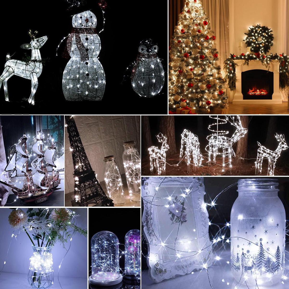 pozzolanas 12 Pack White Battery Operated String Lights - 7ft Waterproof Fairy Lights with 20 LEDs for Home, Mason Jar, Party, Wedding, Halloween, Christmas Decorations