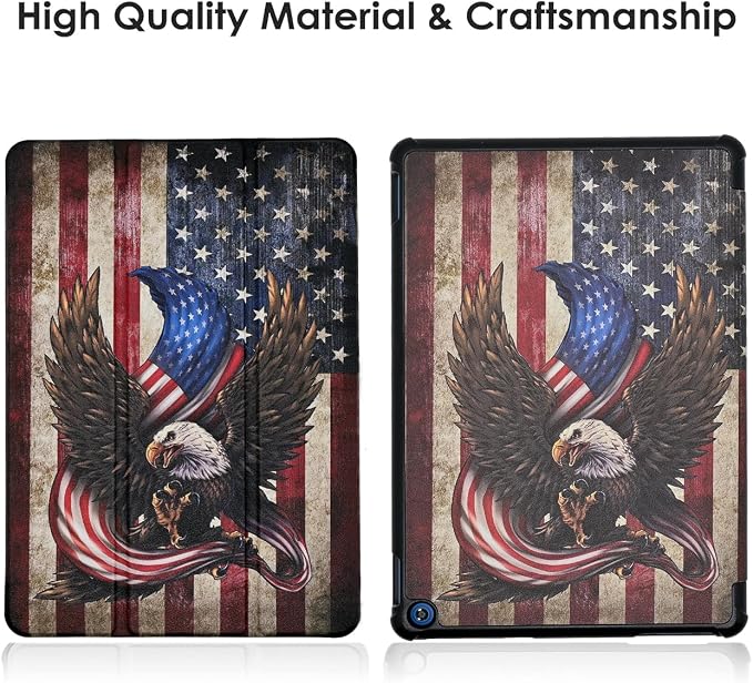 Case for Fire HD 10 Tablet (13th Generation 2023 Release) - America 250 Merchandise Lightweight PU Leather Hard Shell Stand Cover with Auto Wake/Sleep
