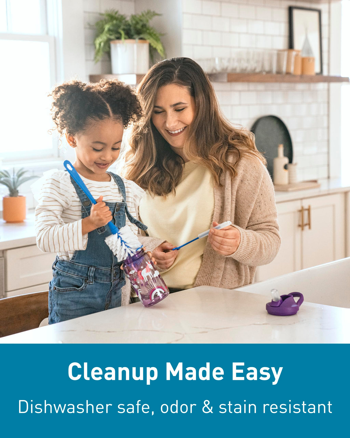 CamelBak Eddy+ Kids Water Bottle with Bite Valve Straw, Leak‑Resistant Easy‑Sip Design for Everyday Hydration, 14oz, Razzle Rainbows