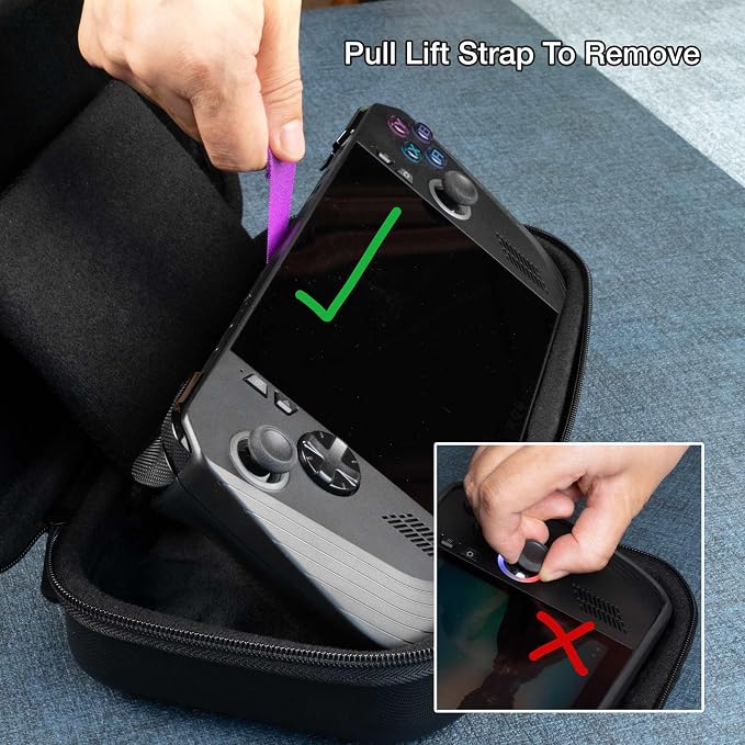 ButterFox Slim Carrying Case Bag for ASUS Rog Ally X (Black/Blue)