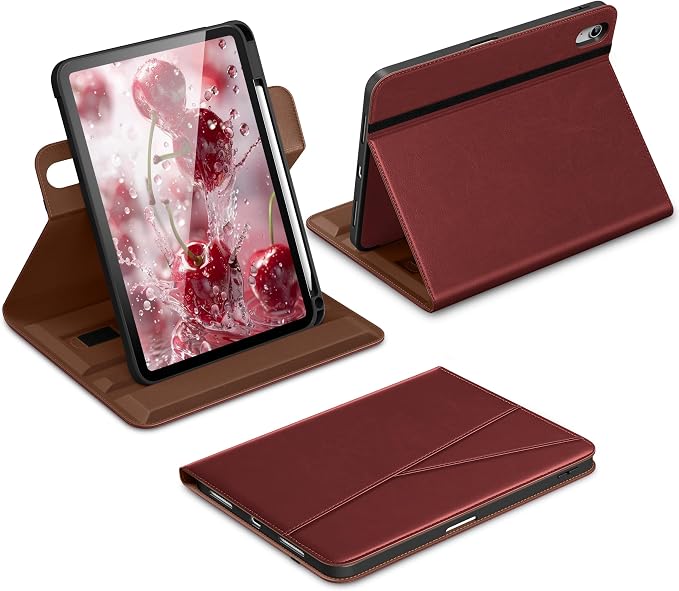 DTTO for iPad Air 11 inch Case M4/M3/M2 (2026/2025/2024) Black | 360 Degree Rotating Premium Faux Leather Folio Stand Cover with Pencil Holder Auto Sleep/Wake Multiple Angles Hand Strap