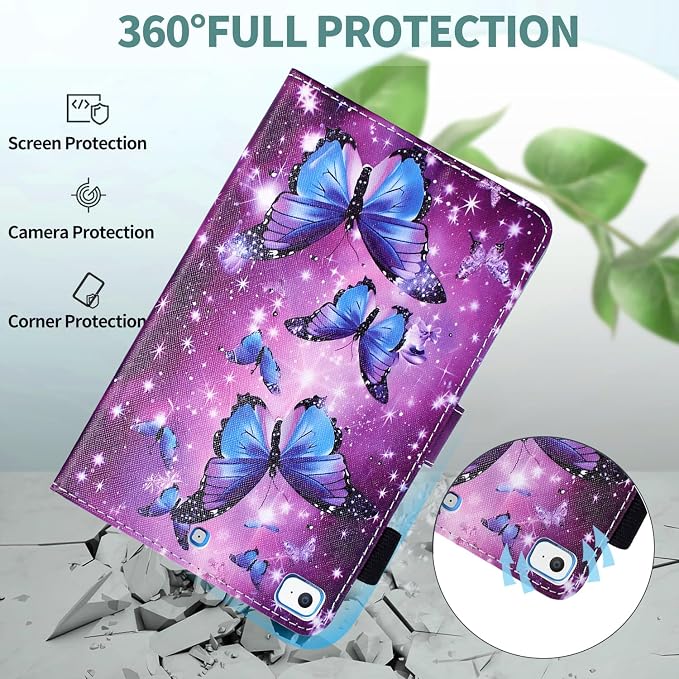 Case for iPad 9th/8th/7th Generation iPad 10.2 Case (2021/2020/2019 Model iPad 9/8/7 Case) PU Leather Folio Folding Stand Cover for iPad 10.2 inch Auto Wake/Sleep Hummingbird
