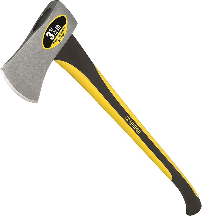 Truper 30528 3-1/2-Pound Single Bit Michigan Axe, Fiberglass Handle, 33-Inch