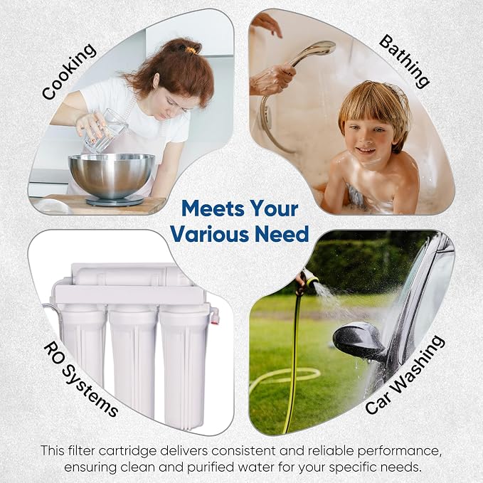 1 Micron 2.5" x 10" Whole House CTO Carbon Water Filter Cartridge Replacement