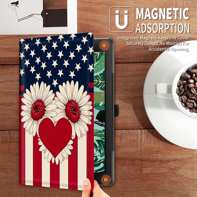 Case for iPad (A16) 11th Generation 11 Inch (2025) for iPad 10th Generation Case 10.9 Inch (2022)Slim Shockproof Shell PU Leather Stand Cover w/Auto Sleep Wake-American Eagle Rebirth of Fire