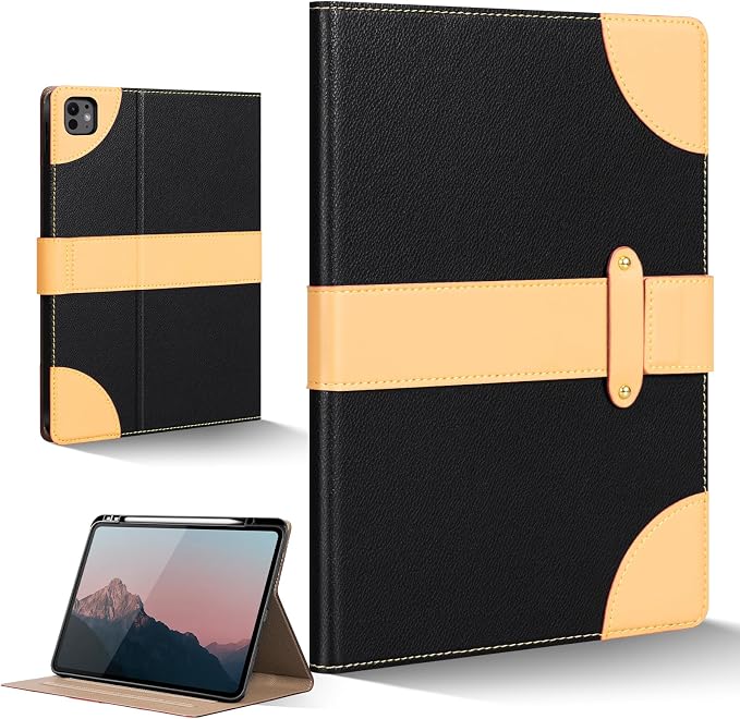 Case for iPad mini 7 (A17) ProiPad mini 7th/6th Gen (2024/2021) | Microfiber Leather Folio Cover with Adjustable Multi-angle StandAuto Sleep/WakeShockproof Protection CaseBlack
