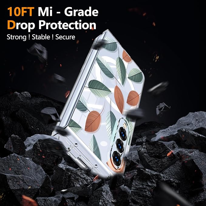 for Galaxy Z Fold4 CaseBuilt-in Magnet CircleWireless Charging | Military-Grade Shockproof case Cover for Samsung Galaxy Z Fold4Anagallis
