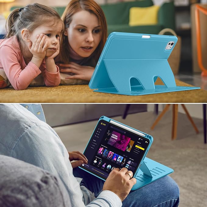 VIKESI Case for iPad Pro 11 inch (M5/M4) 2025/2024Multiple Angles Magnetic Stand CoverShockproof BackPencil Holderand Auto Sleep/WakeBlack