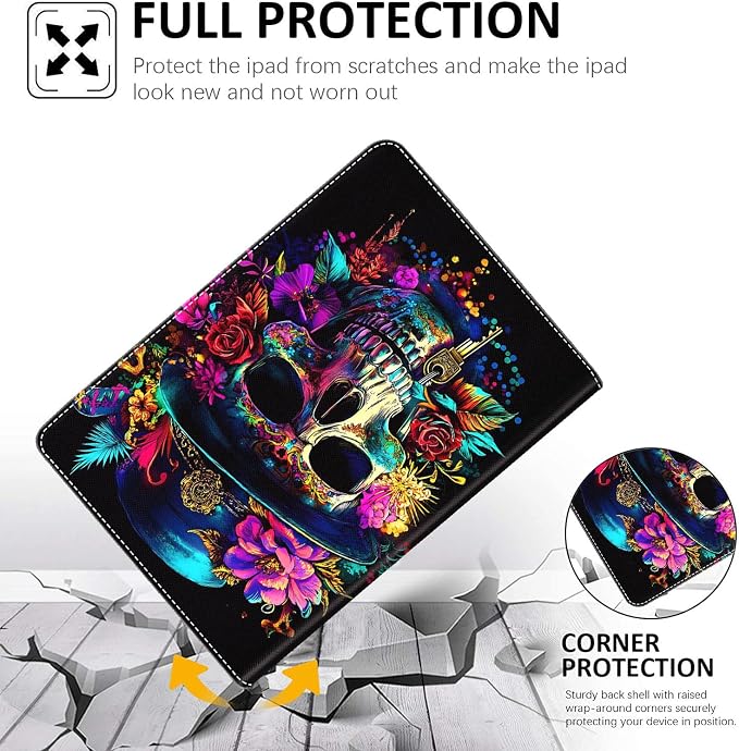 Case for New iPad (A16) 11th Generation 11 Inch 2025 for iPad 10th Generation 10.9 2022 Multi-Angle Smart Stand Cover Auto Sleep/Wake Halloween Panda Wizard and Pumpkin