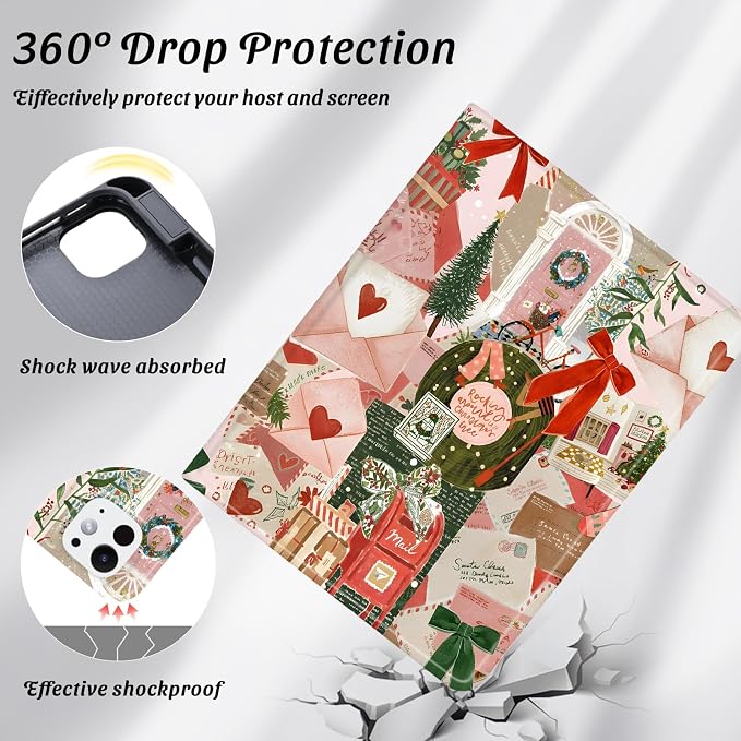 Cute Maple Bear Case for 10.2 iPad 2019/2020/2021(7th/8th/9th Gen) with Pencil Holder Auto Wake/Sleep Leather Soft TPU Back Cover for Women Girls