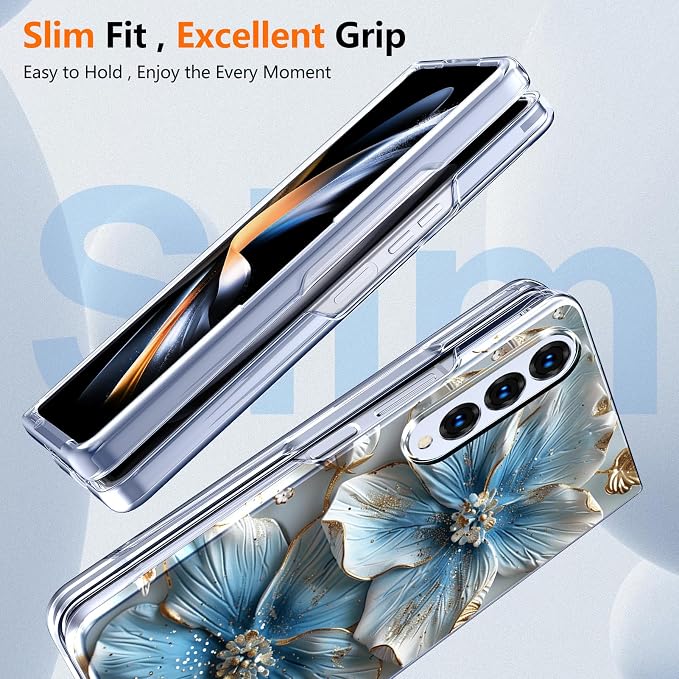 for Galaxy Z Fold4 CaseBuilt-in Magnet CircleWireless Charging | Military-Grade Shockproof case Cover for Samsung Galaxy Z Fold4Anagallis