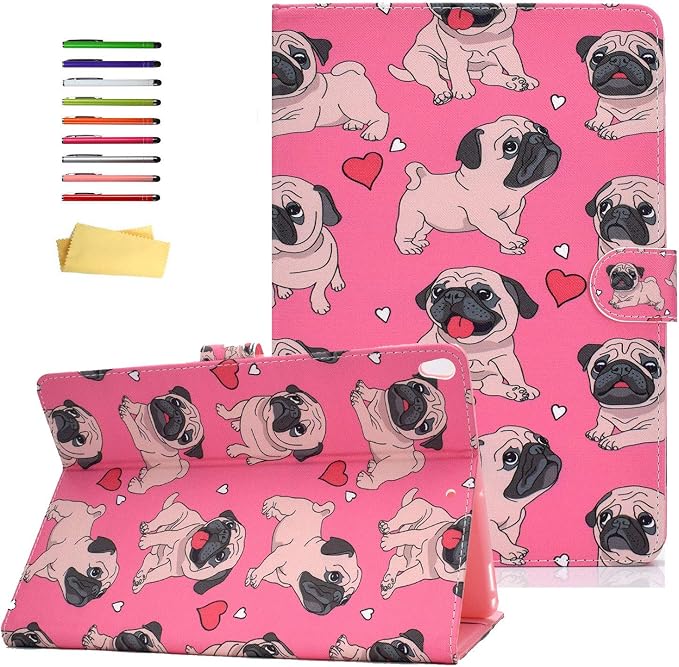 for Apple iPad 9th/8th/7th Generation 10.2 Inch Case 2021/2020/2019Smart PU Leather Folio Stand Magnetic Wallet with Card Pockets [Auto Wake/Sleep] Soft TPU Shockproof Cover Pink Beach Sea