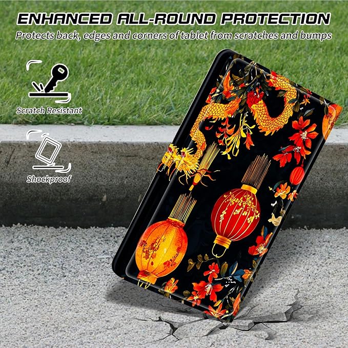 for Walmart Onn 10.1 2024 Onn 10.1 Gen 4 Universal Tablet Case 360 Degree Rotating Kickstand Protective Stand Case with Multiple Viewing PU Leather Shell Case Black Book Cat