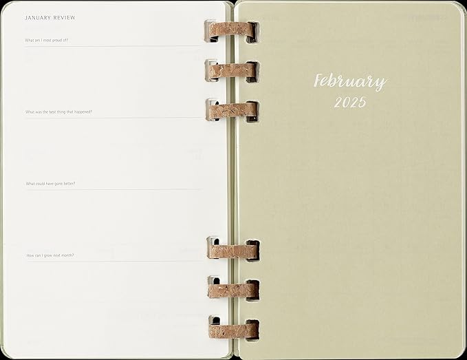 Moleskine Spiral 12 Month 2025 Solar Year Planner, Hard Cover, Large (5" x 8.25"), Kiwi, 200 pages