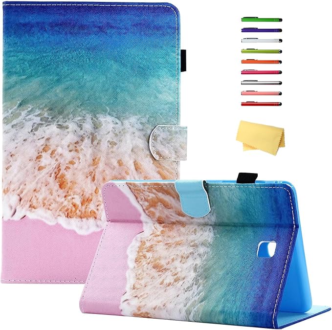 Case for Samsung Galaxy Tab A 8.0 inch Tablet Case 2015 (Model SM-T350/T355/P350/P355) with Pencil Holder [Auto Sleep/Wake] Stand Folio PU Leather Shockproof Cover Magnetic Smart WalletNight