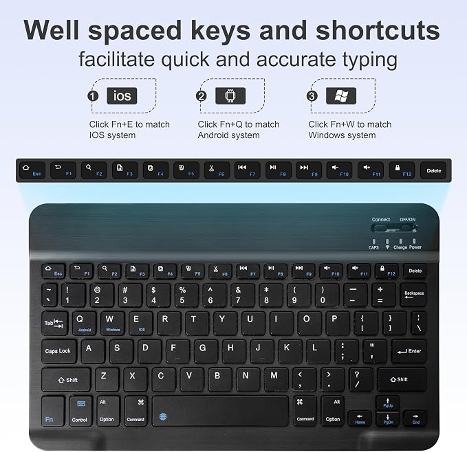 Keyboard Case for Samsung Galaxy Tab A9 Plus /A11 Plus | 2023/2025 11 inch Rechargable Detachable Keyboard Cover with Pen slot for Tablet A9+ / A11+ 5G (Black）