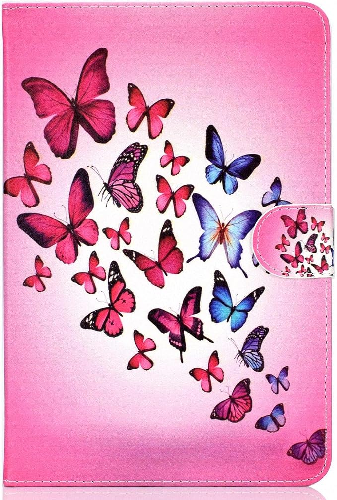 Universal 7 Inch Tablet Case Techcircle Ultra Slim Lightweight PU Leather Stand Folio Flip Wallet Protective Shell Case [Card Slots] [Magnetic Closure] for All 7 Android Tablet PC Cherry Blossom
