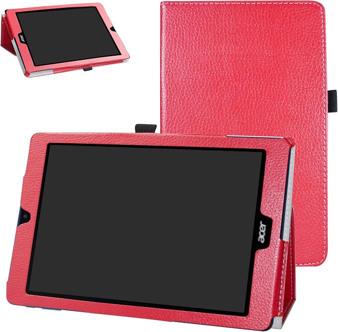Bige for Acer Chromebook Tab 10 CasePU Leather Folio 2-Folding Stand Cover for Acer Chromebook Tab 10 9.7 TabletBlack