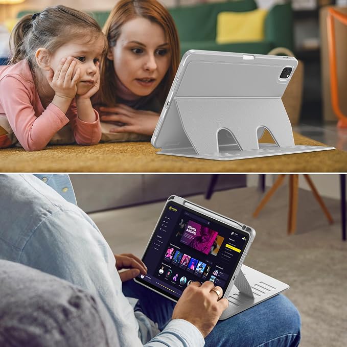 VIKESI Case for iPad Pro 11 inch (M5/M4) 2025/2024Multiple Angles Magnetic Stand CoverShockproof BackPencil Holderand Auto Sleep/WakeBlack