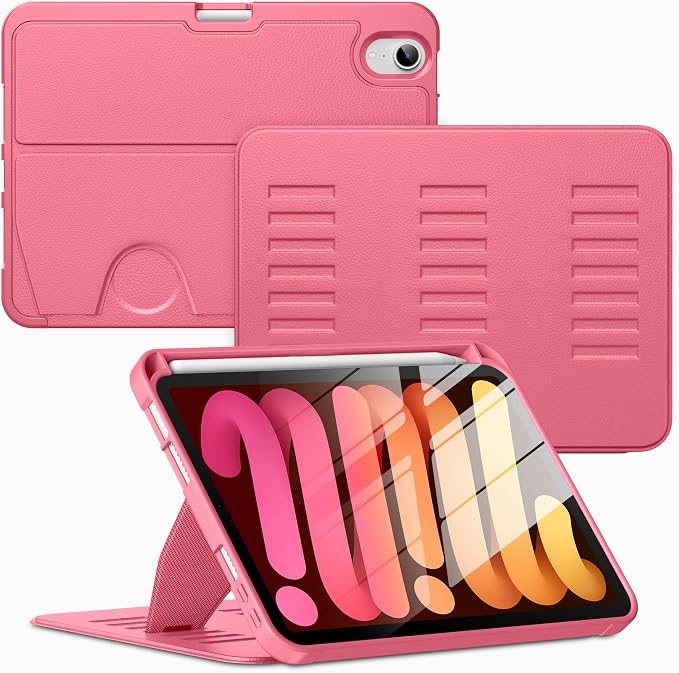VIKESI Case for iPad mini 7 (A17 Pro) and iPad mini 6Multiple Angles Magnetic Stand CoverShockproof Soft BackPencil Holderand Auto Sleep/WakeBlack