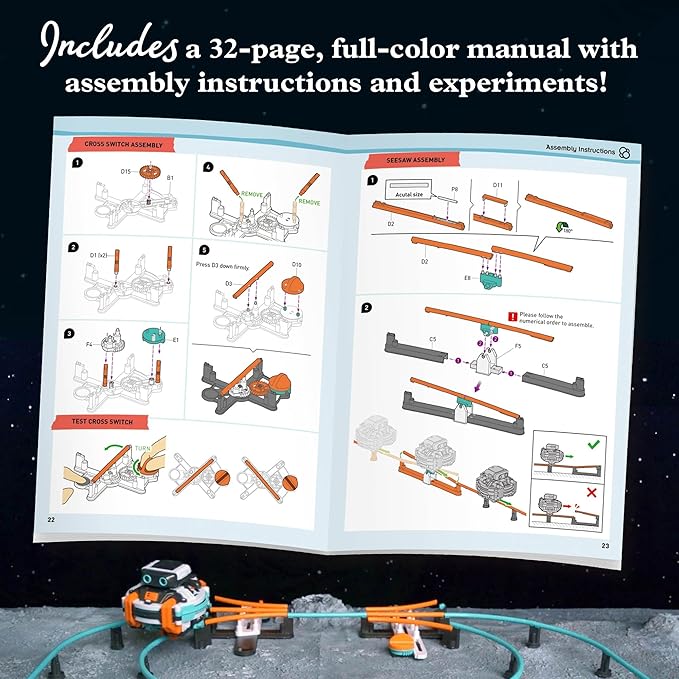 Thames & Kosmos RoboRails STEM Kit, Toy of The Year Winner, Build a Robot Monorail System w/Splitters, Cross Switch, Seesaw Mechanism, Modern-Day Model Train Set, Explore Physics, Gyroscopic Forces